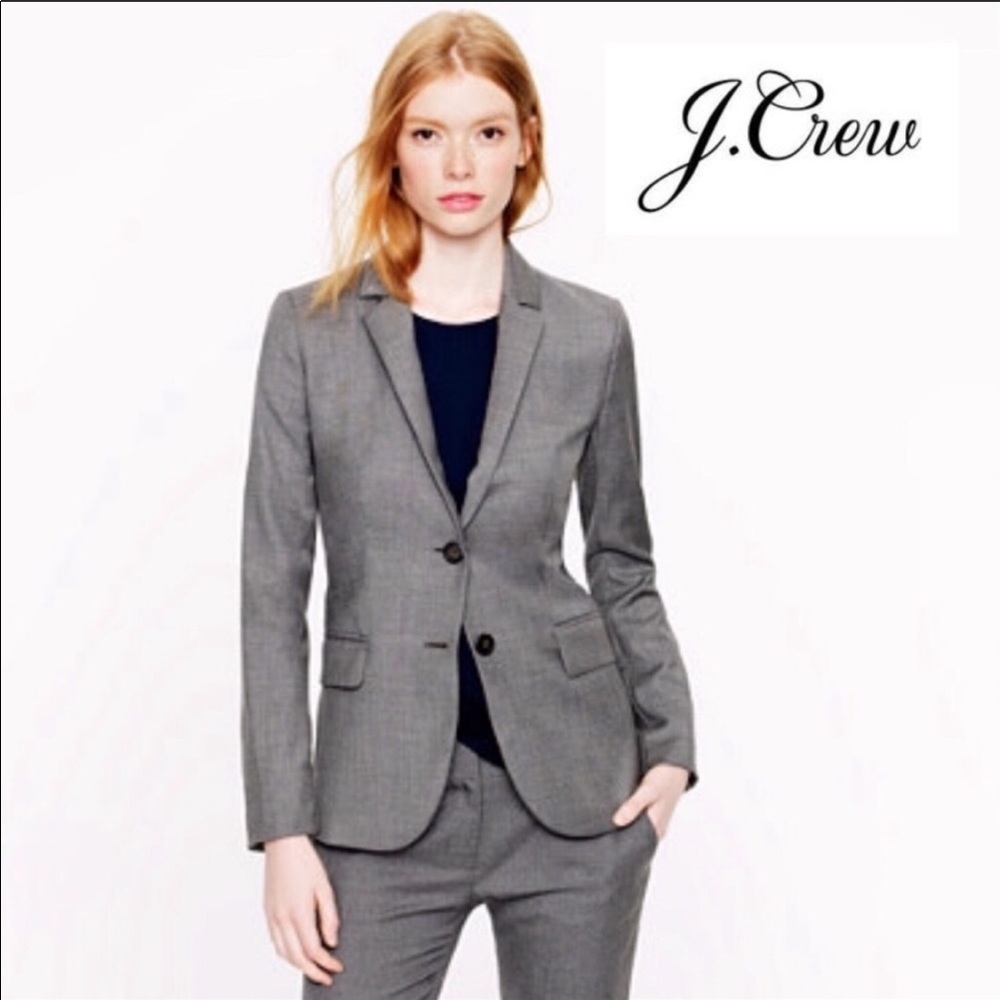 J Crew Super 120s charcoal heather
